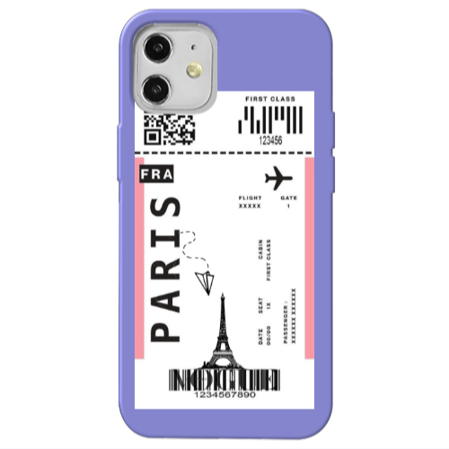 Apple iPhone 12 Paris FRA Purple Colored Silicone TPU Θήκη