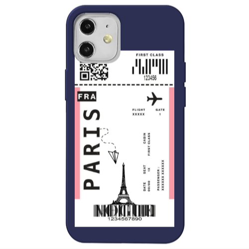 Apple iPhone 12 Paris FRA Dark blue Colored Silicone TPU Θήκη