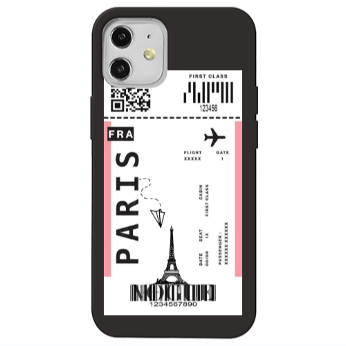 Apple iPhone 12 Paris FRA Black Colored Silicone TPU Θήκη