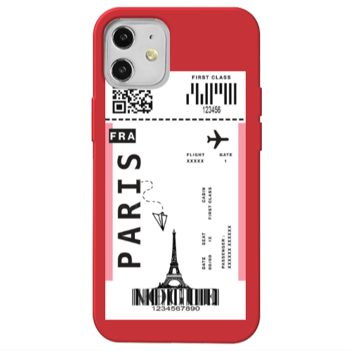 Apple iPhone 12 Paris FRA Red Colored Silicone TPU Θήκη