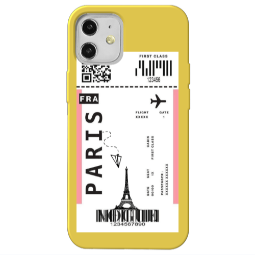 Apple iPhone 12 Paris FRA Yellow Colored Silicone TPU Θήκη
