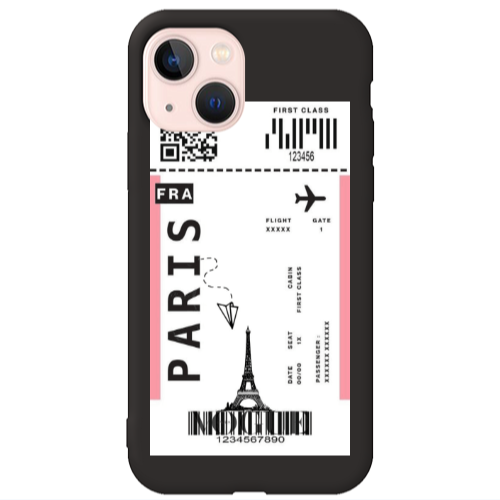 Apple iPhone 13 Paris FRA Black Colored Silicone TPU Θήκη