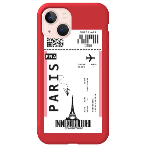 Apple iPhone 13 Paris FRA Red Colored Silicone TPU Θήκη