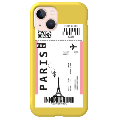 Apple iPhone 13 Paris FRA Yellow Colored Silicone TPU Θήκη