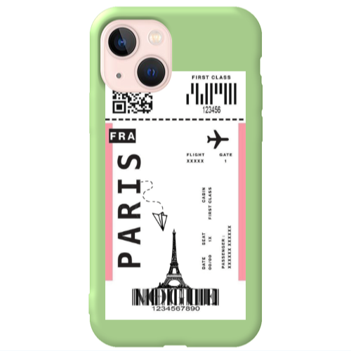Apple iPhone 13 Paris FRA Light Green Colored Silicone TPU Θήκη
