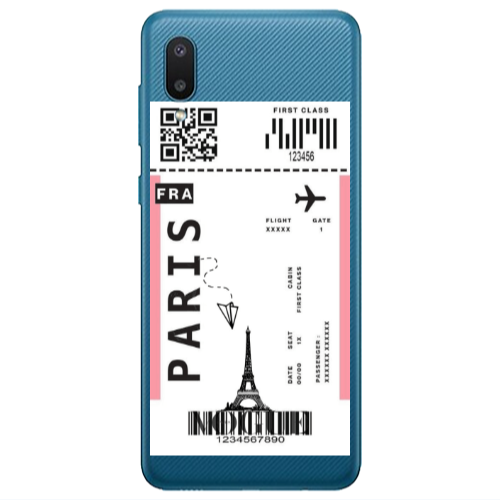 Samsung A02 Paris FRA Transparent Silicone TPU Θήκη