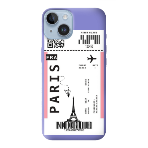Apple iPhone 14  Paris FRA Purple Colored Silicone TPU Θήκη