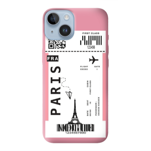 Apple iPhone 14  Paris FRA Pink Colored Silicone TPU Θήκη