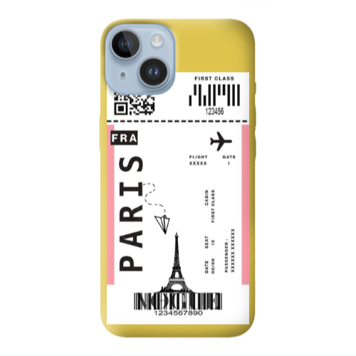 Apple iPhone 14 Plus Paris FRA Yellow Colored Silicone TPU Θήκη