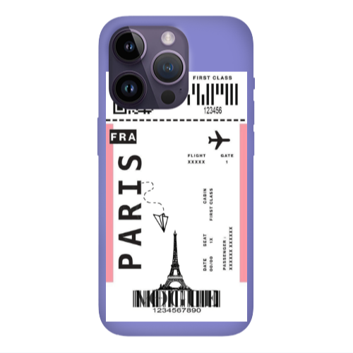 Apple iPhone 14 Pro  Paris FRA Purple Colored Silicone TPU Θήκη