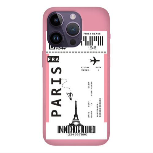 Apple iPhone 14 Pro  Paris FRA Pink Colored Silicone TPU Θήκη
