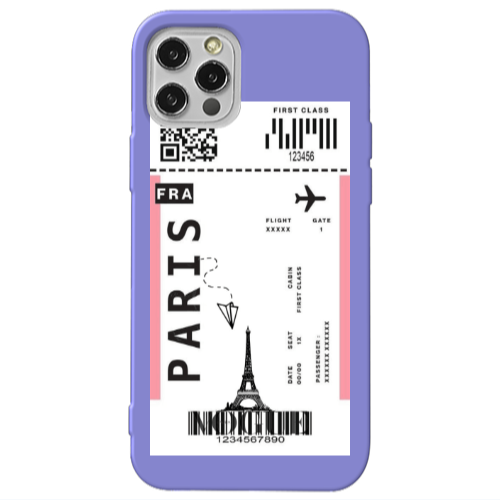Apple iPhone 12 Pro Paris FRA Purple Colored Silicone TPU Θήκη