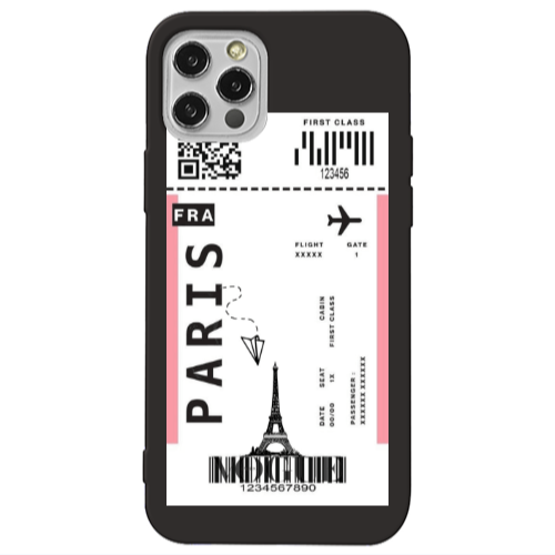 Apple iPhone 12 Pro Paris FRA Black Colored Silicone TPU Θήκη