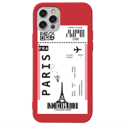 Apple iPhone 12 Pro Paris FRA Red Colored Silicone TPU Θήκη