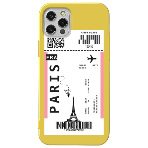 Apple iPhone 12 Pro Paris FRA Yellow Colored Silicone TPU Θήκη