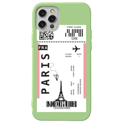 Apple iPhone 12 Pro Paris FRA Light Green Colored Silicone TPU Θήκη