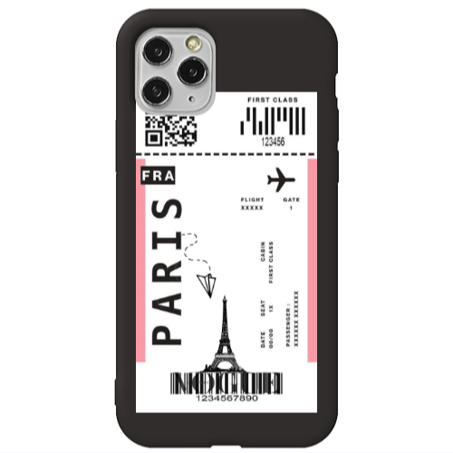 Apple iPhone 11 Pro Max Paris FRA Black Colored Silicone TPU Θήκη