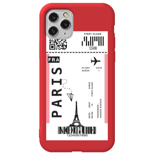 Apple iPhone 11 Pro Max Paris FRA Red Colored Silicone TPU Θήκη