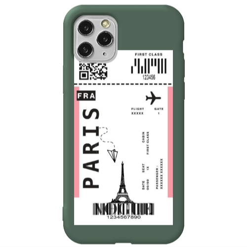 Apple iPhone 11 Pro Max Paris FRA Dark Green Colored Silicone TPU Θήκη