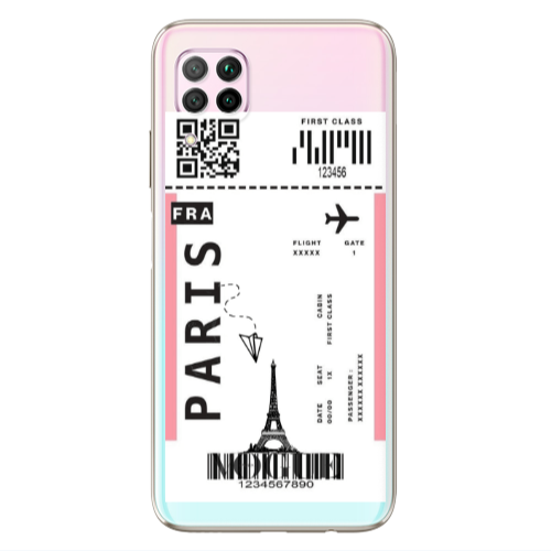 Huawei P40 Lite Paris FRA Transparent Silicone TPU Θήκη