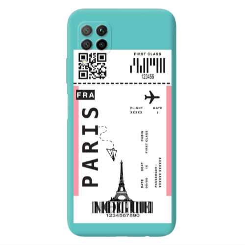 Huawei P40 Lite Paris FRA Turquoise Colored Silicone TPU Θήκη