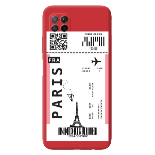 Huawei P40 Lite Paris FRA Red Colored Silicone TPU Θήκη