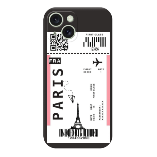 Apple iPhone 15 Paris FRA Black Colored Silicone TPU Θήκη