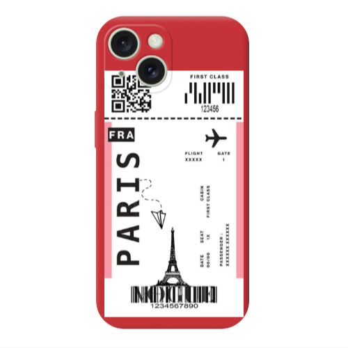 Apple iPhone 15 Paris FRA Red Colored Silicone TPU Θήκη