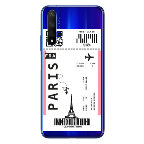 Huawei Nova 5 T Paris FRA Transparent Silicone TPU Θήκη