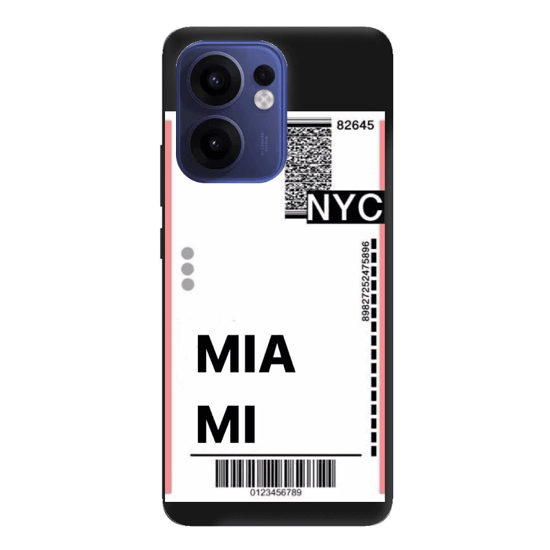 Oppo Reno 13 F Miami NYC Black Colored Silicone TPU Θήκη