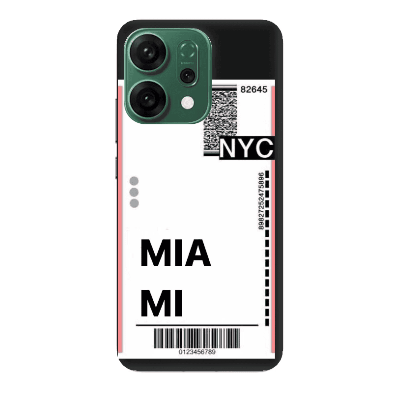Oppo RENO 14 Miami NYC Black Colored Silicone TPU Θήκη