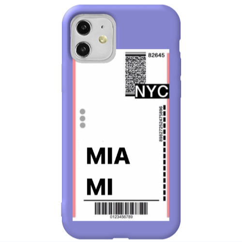 Apple iPhone 11  Miami NYC Purple Colored Silicone TPU Θήκη