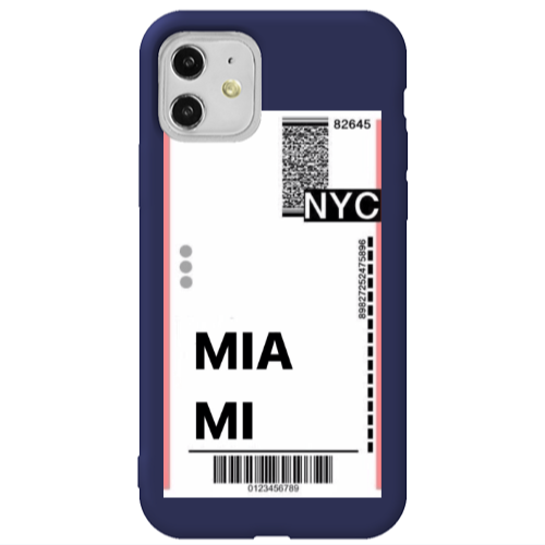 Apple iPhone 11  Miami NYC Dark blue Colored Silicone TPU Θήκη