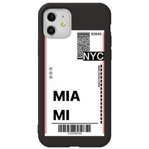 Apple iPhone 11  Miami NYC Black Colored Silicone TPU Θήκη