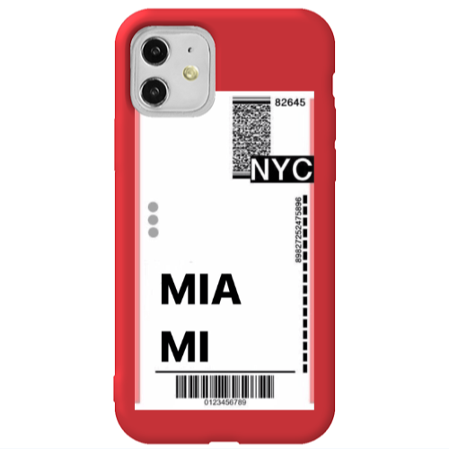 Apple iPhone 11  Miami NYC Red Colored Silicone TPU Θήκη