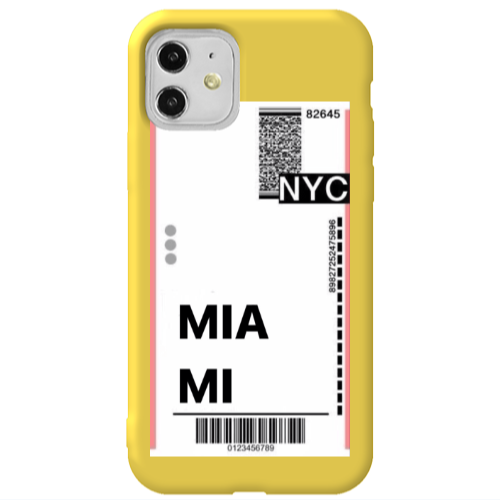 Apple iPhone 11  Miami NYC Yellow Colored Silicone TPU Θήκη