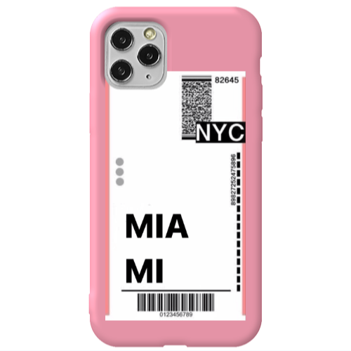 Apple iPhone 11 Pro Miami NYC Pink Colored Silicone TPU Θήκη
