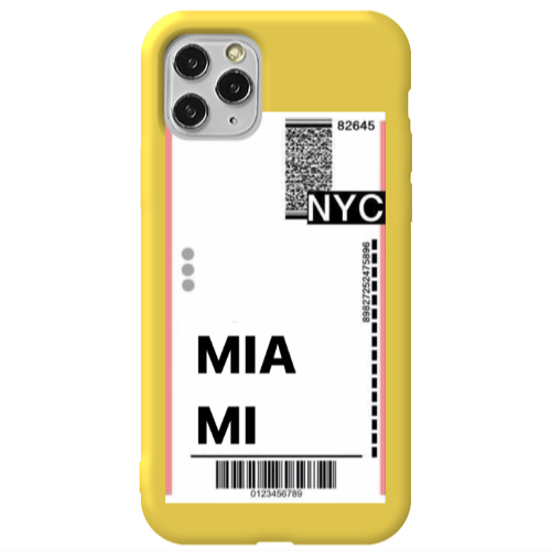 Apple iPhone 11 Pro Miami NYC Yellow Colored Silicone TPU Θήκη