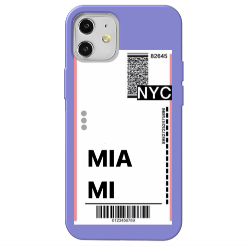 Apple iPhone 12 Miami NYC Purple Colored Silicone TPU Θήκη