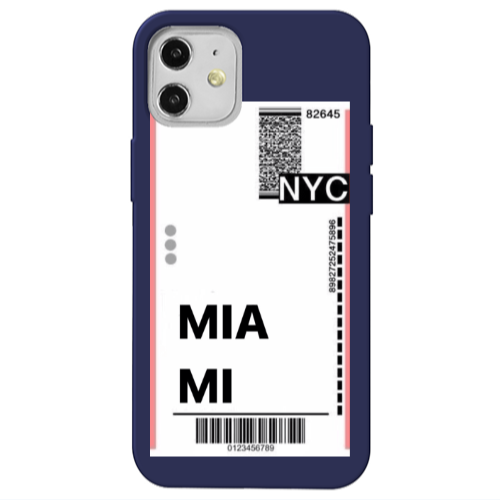 Apple iPhone 12 Miami NYC Dark blue Colored Silicone TPU Θήκη