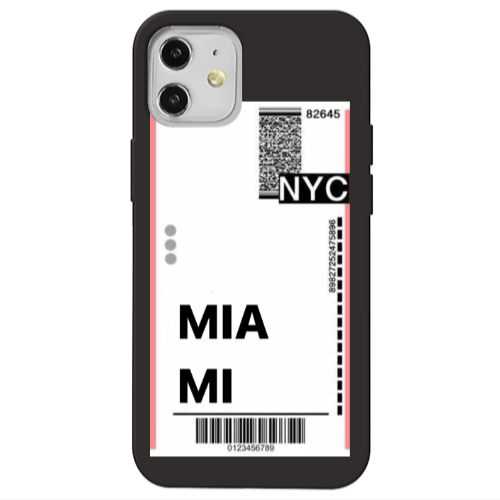 Apple iPhone 12 Miami NYC Black Colored Silicone TPU Θήκη