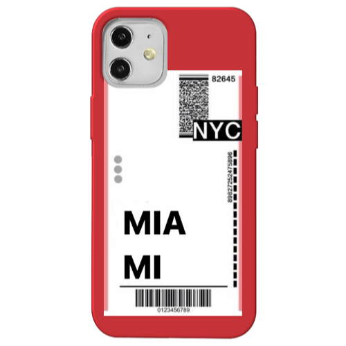 Apple iPhone 12 Miami NYC Red Colored Silicone TPU Θήκη