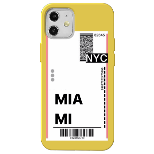 Apple iPhone 12 Miami NYC Yellow Colored Silicone TPU Θήκη