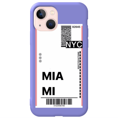 Apple iPhone 13 Miami NYC Purple Colored Silicone TPU Θήκη