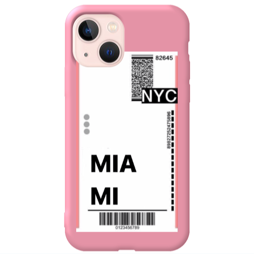Apple iPhone 13 Miami NYC Pink Colored Silicone TPU Θήκη