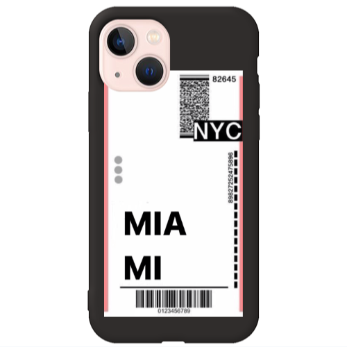 Apple iPhone 13 Miami NYC Black Colored Silicone TPU Θήκη