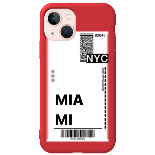 Apple iPhone 13 Miami NYC Red Colored Silicone TPU Θήκη