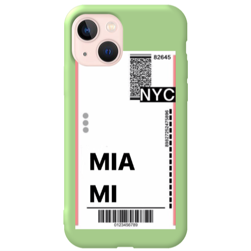Apple iPhone 13 Miami NYC Light Green Colored Silicone TPU Θήκη