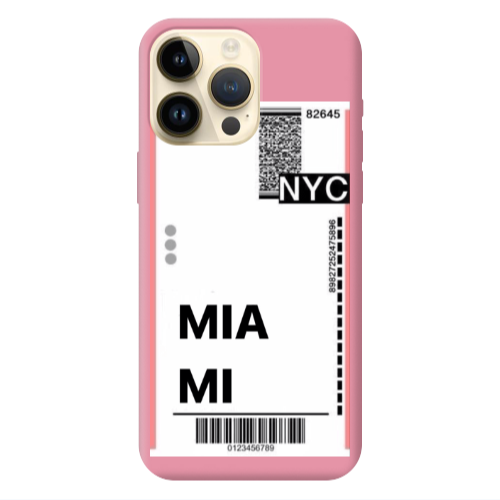 Apple iPhone 13 Pro Max Miami NYC Pink Colored Silicone TPU Θήκη