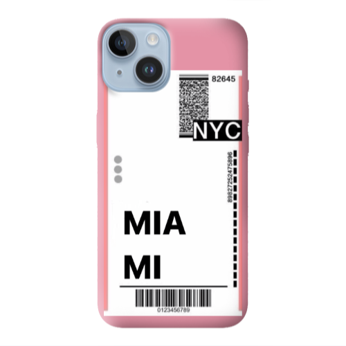 Apple iPhone 14  Miami NYC Pink Colored Silicone TPU Θήκη